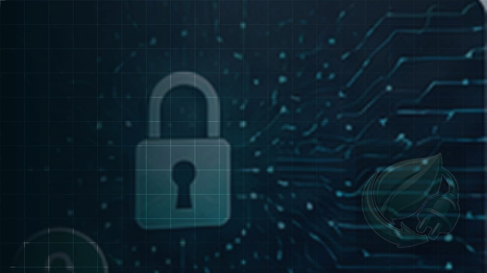 A padlock icon over a circuit-board pattern, representing secure data handling